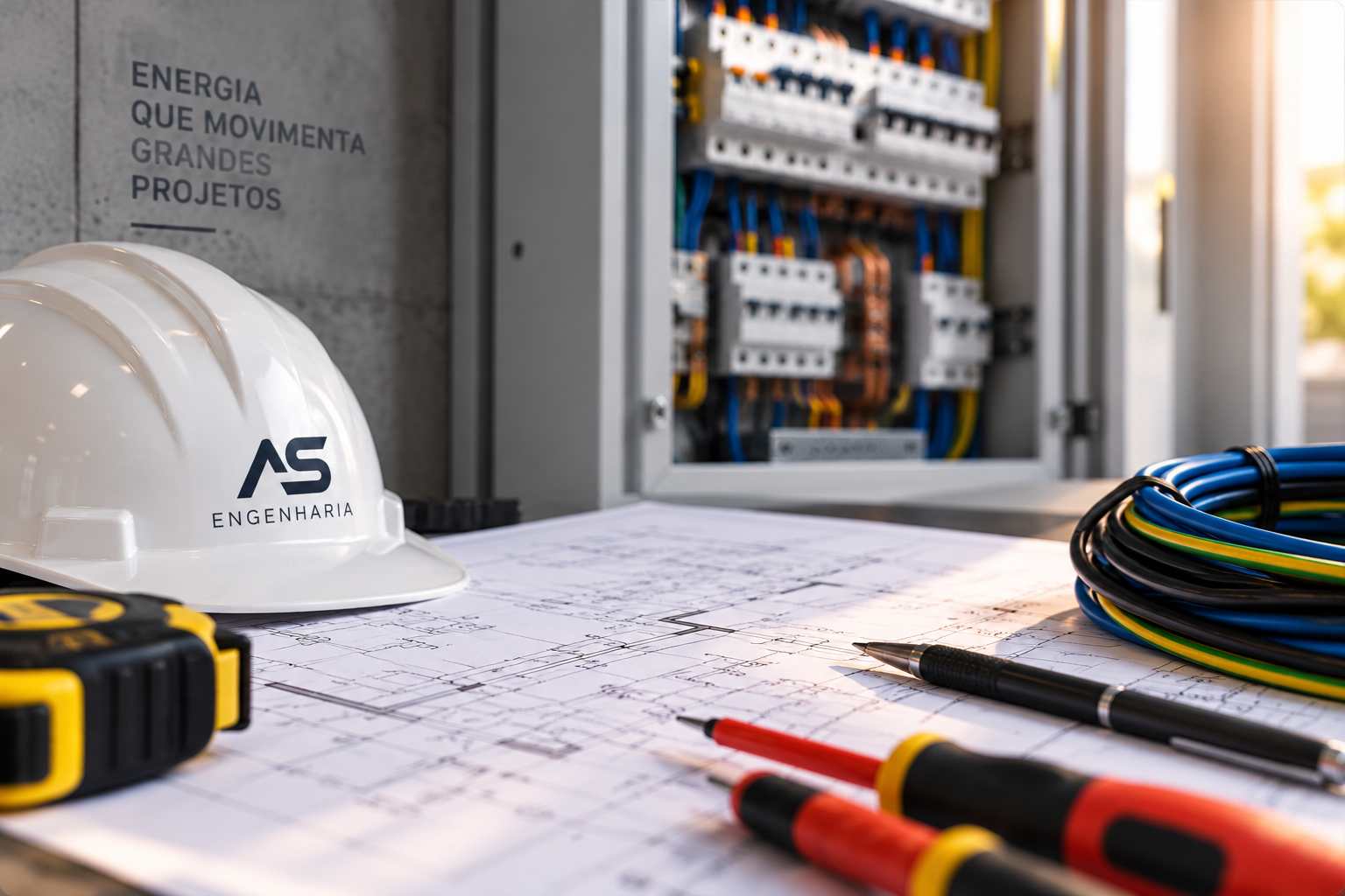 Materiais e projeto de engenharia elétrica da AS Engenharia